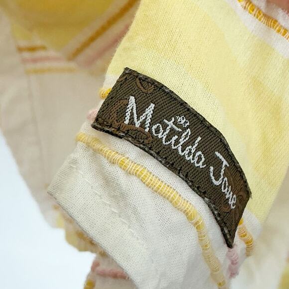 Matilda Jane Womens Striped Summer Picnic Top Yellow White Medium - Picture 6 of 6